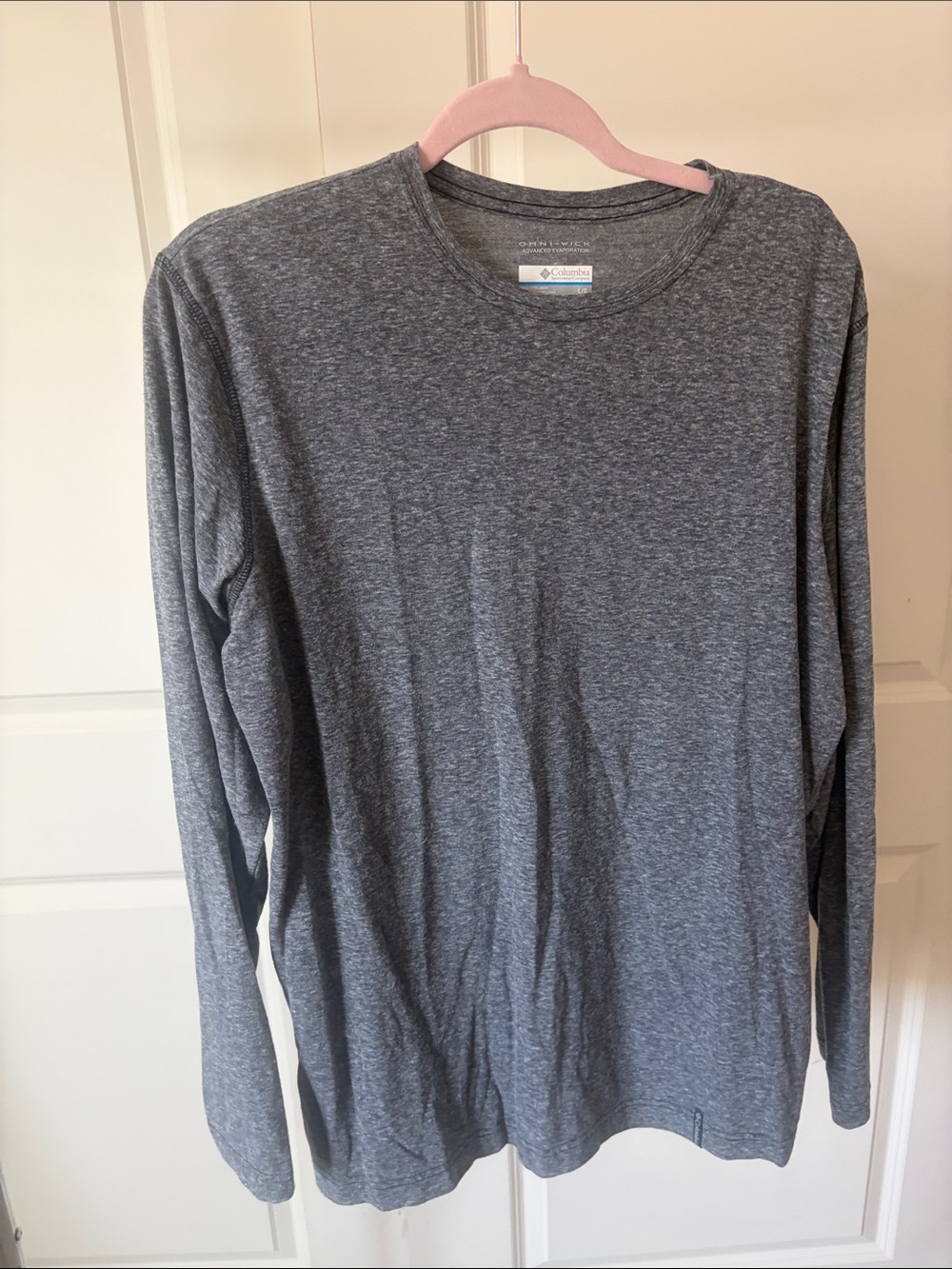 Columbia Heather Gray Long-Sleeve Crew Shirt